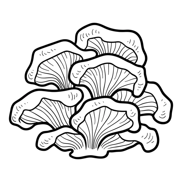 着色书。食用蘑菇，牡蛎 — 图库矢量图片