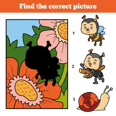 Doğru resmi bulun. Küçük arı ve arka plan