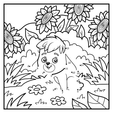 Çocuklar, küçük tavşan ve arka plan için sayı oyunu