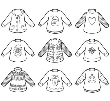 Vektör renksiz set kazak