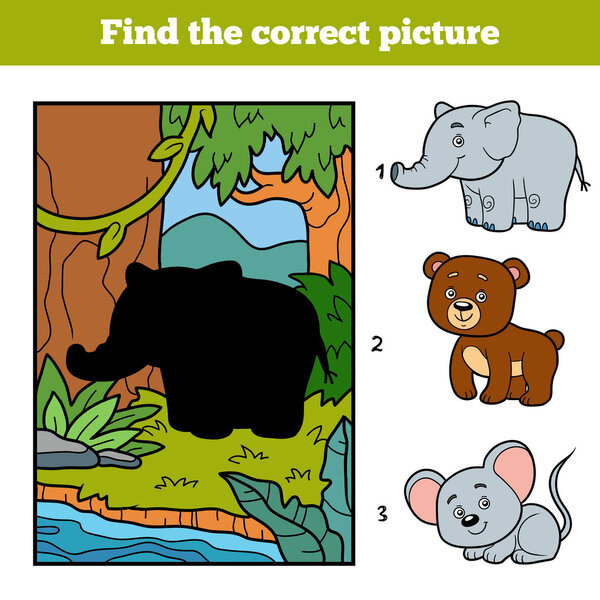 Find the correct picture. Little elephant and background