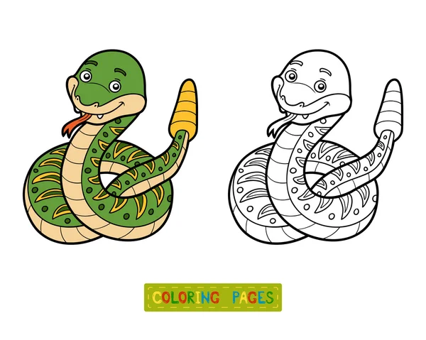 ガラガラヘビの塗り絵 — ストックベクタ