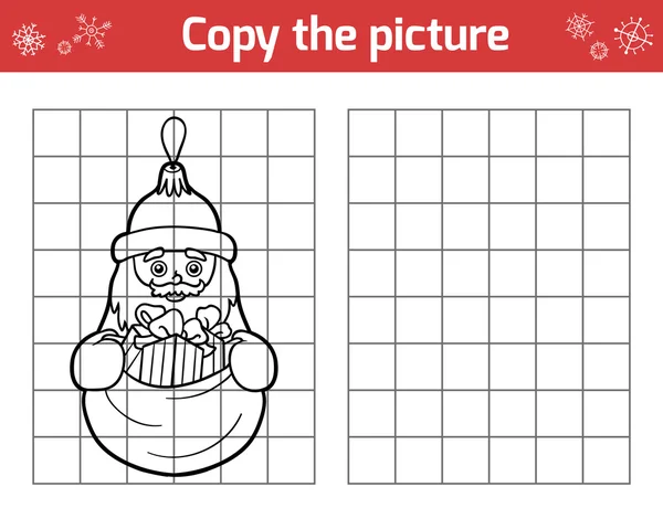 Copia la foto para los niños. Juguetes de Navidad, Santa Claus — Vector de stock