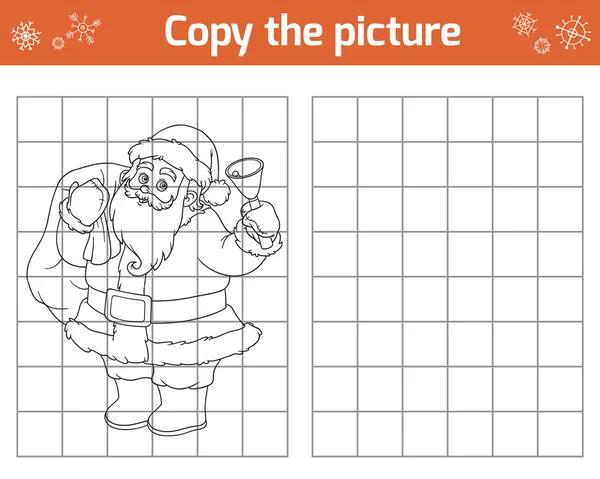 Copia la foto. Santa Claus y campana — Vector de stock