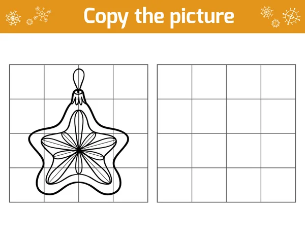 Copiez l'image pour les enfants. Jouets de Noël, star — Image vectorielle