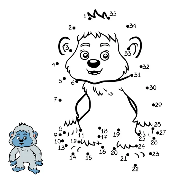 Números juego, Yeti — Archivo Imágenes Vectoriales