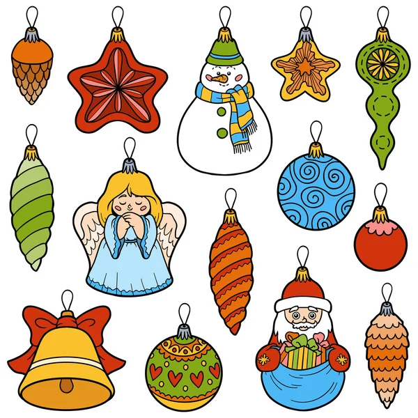 Vector set of Christmas tree toys — Stock Vector