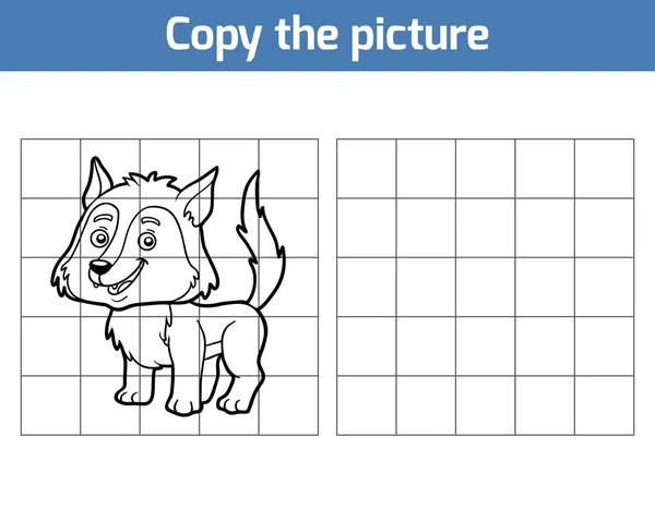 コピー、画像のオオカミ — ストックベクタ