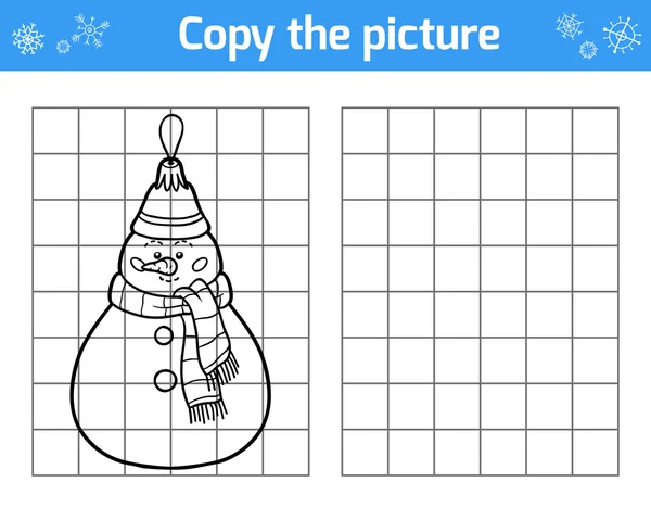 子供のため、画像をコピーします。クリスマスのおもちゃ、雪だるま — ストックベクタ