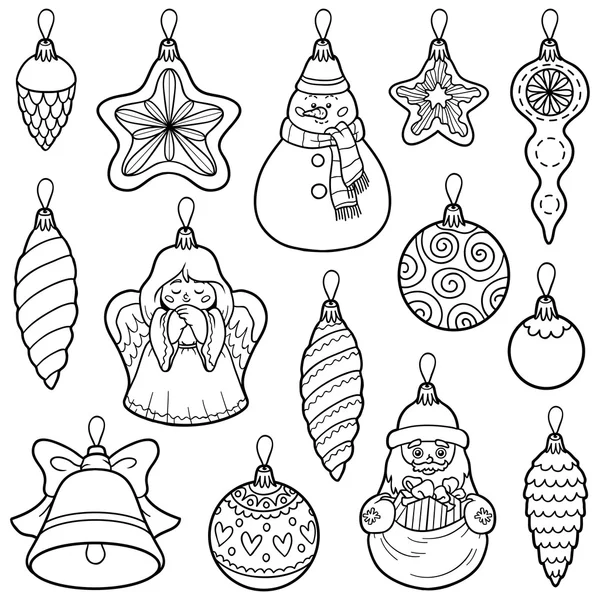 Vector set of Christmas tree toys — Stock Vector