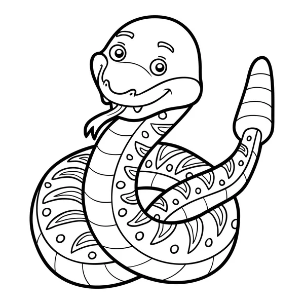 Книжка-розмальовка, гримуча змія — стоковий вектор