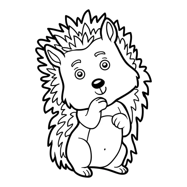 Coloring book, Hedgehog — Stock Vector
