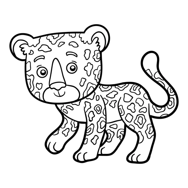 Libro para colorear, Jaguar — Vector de stock