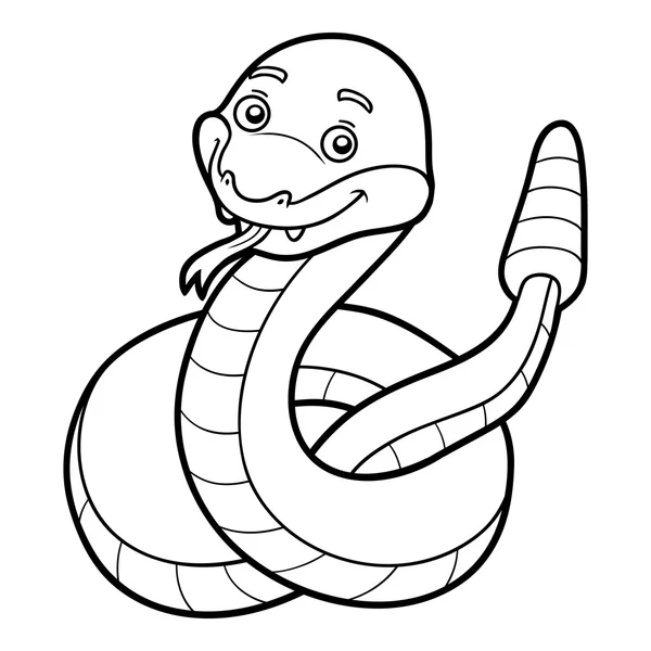 Libro para colorear, Serpiente de cascabel — Vector de stock