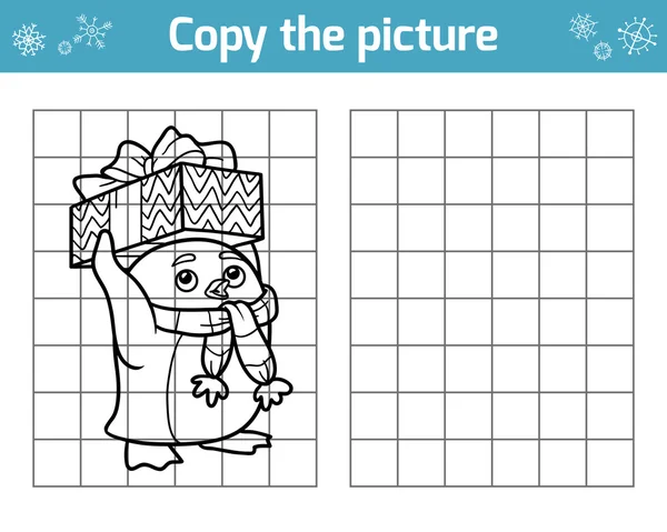 Másolja ki a képet. Karácsonyi karakter, a kis pingvin — Stock Vector