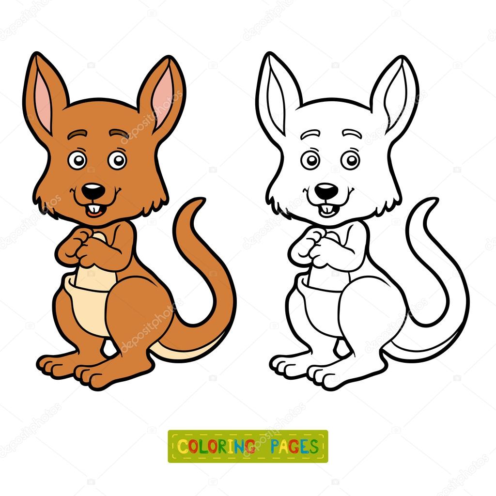 Libro da colorare per bambini canguro — Vettoriali di ksenya savva