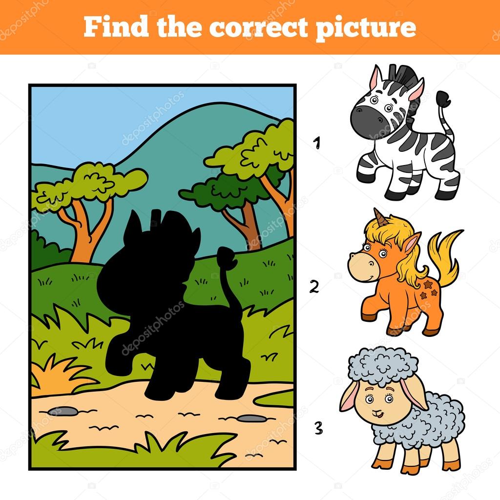 Find the correct picture. Little zebra and background