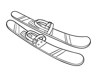 Çocuklar için boyama kitabı, kayak