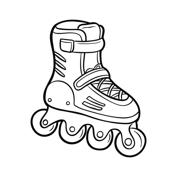 Coloring Book Children Roller Skate — Stock Vector