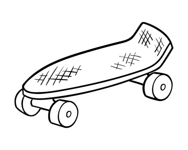 Coloring Book Children Skateboard — Stock Vector