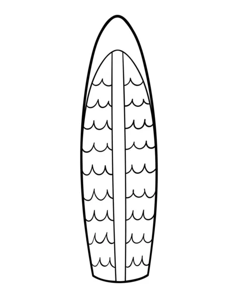 Coloring Book Children Surfboard — Stock Vector