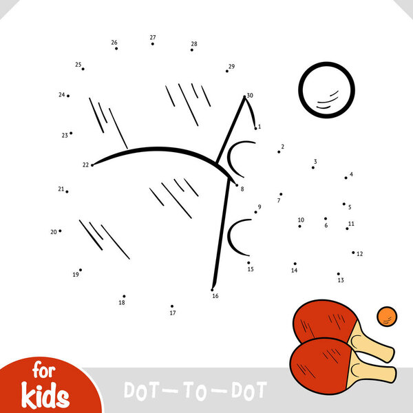 Numbers game, education dot to dot game for children, Table Tennis Ping Pong Set