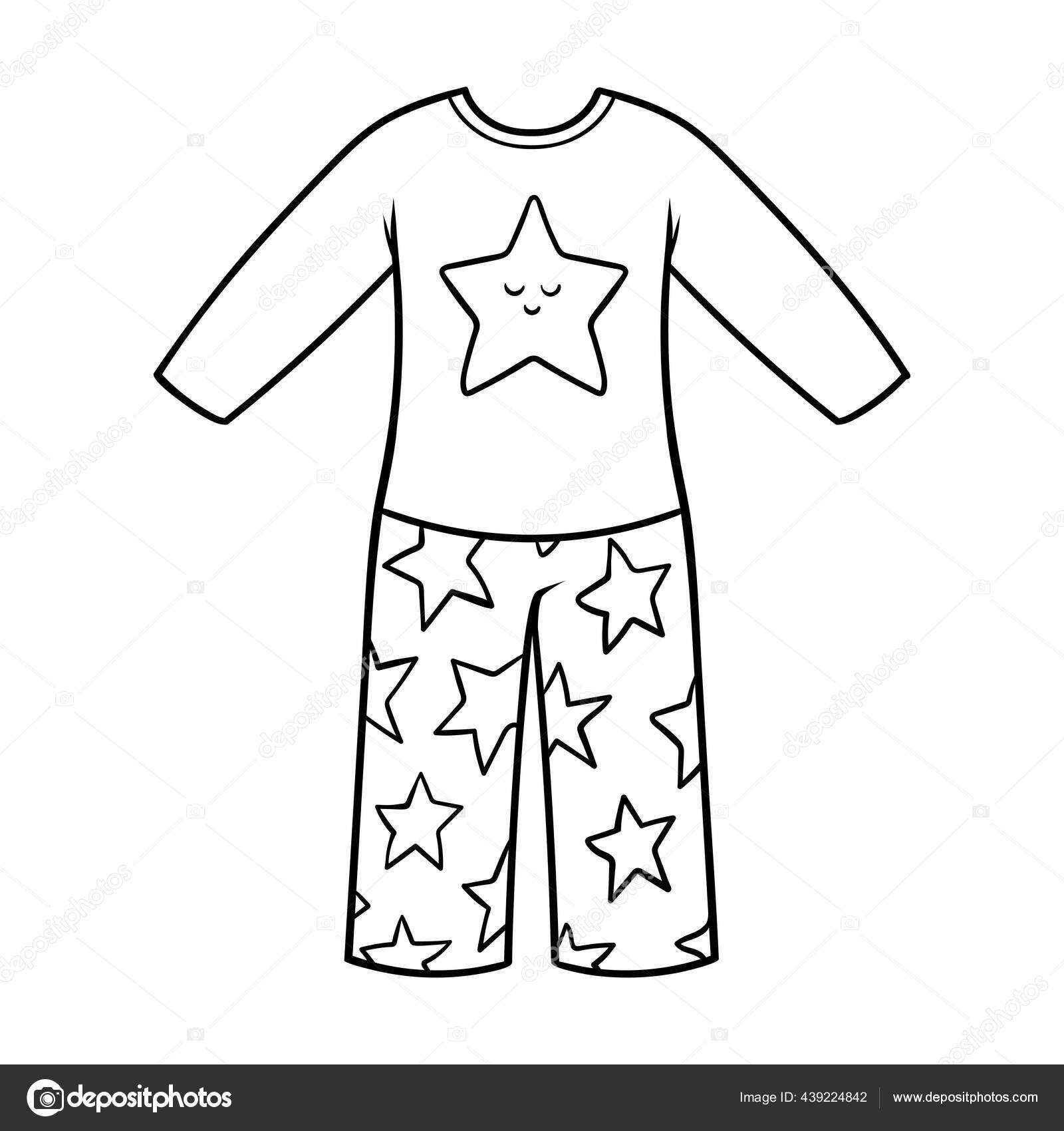 Coloring Book Children Pyjamas Boys Stock Vector by ©ksenya_savva 439224842