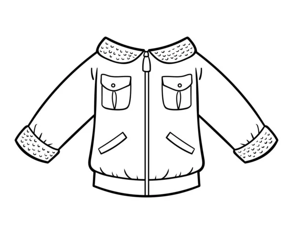 Libro Para Colorear Para Niños Chaqueta Aviador Para Niños — Vector de stock