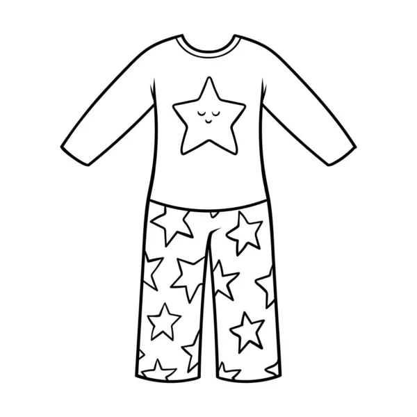 Coloring Book Children Pyjamas Boys — Stock Vector