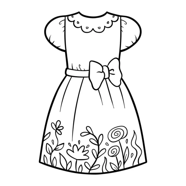 Livro Para Colorir Para Crianças Vestido — Vetor de Stock