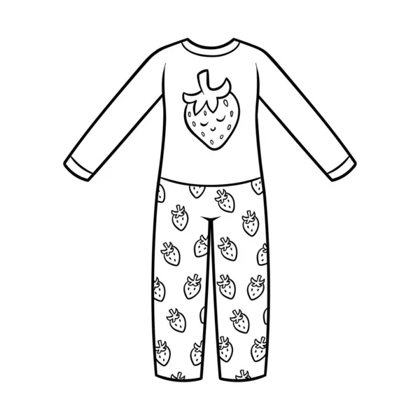 Çocuklar Için Boyama Kitabı Kızlar Için Pijama — Stok Vektör