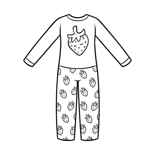 Malbuch Für Kinder Pyjama Für Mädchen — Stockvektor