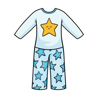 Cartoon vector illustration for children, Pyjamas with a stars pattern clipart