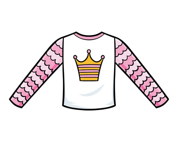 Cartoon Vector Illustration Children Sweatshirt Crown — Stock Vector