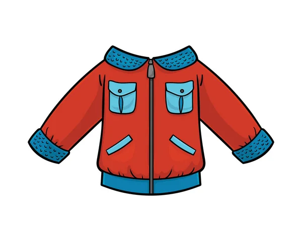 Cartoon Vector Illustration Children Kids Aviator Jacket — Stock Vector
