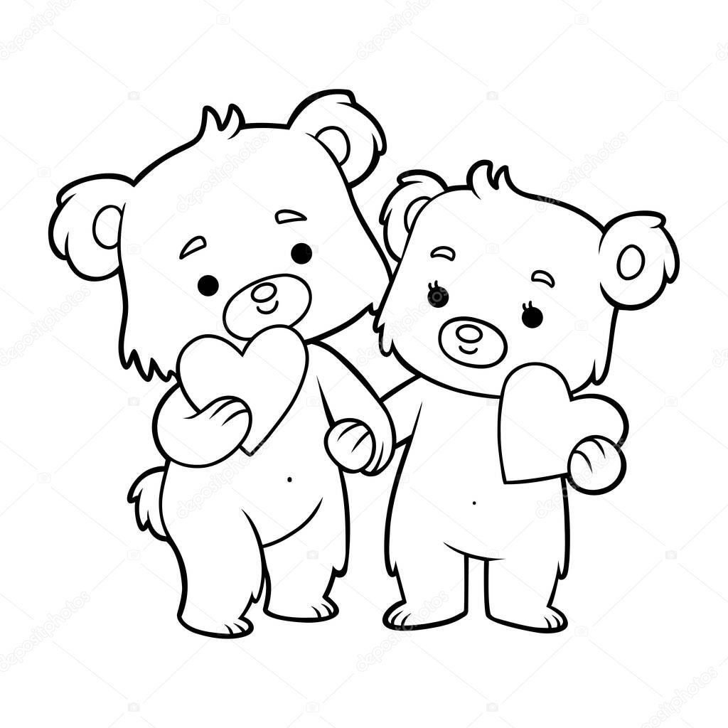 Stampare Orsetti Innamorati Da Colorare Orsacchiotto Orso Peluche