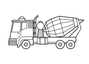 Çocuklar için boyama kitabı, Beton karıştırıcı kamyon