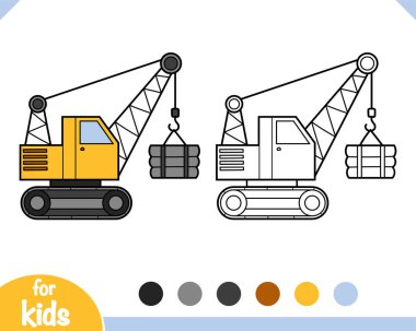 Çocuklar için boyama kitabı, takip edilen vinç