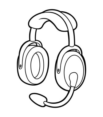 Çocuklar için boyama kitabı, pilotlar için kulaklık.