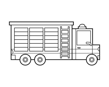 Çocuklar için boyama kitabı, itfaiye aracı