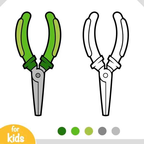 Színező Könyv Gyerekeknek Pliers — Stock Vector