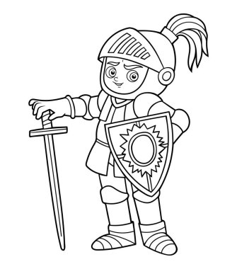 Çocuklar için boyama kitabı Şövalye.