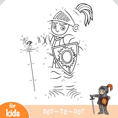 Numaralar oyunu, eğitim çocuklar için nokta nokta oyunu, Şövalye