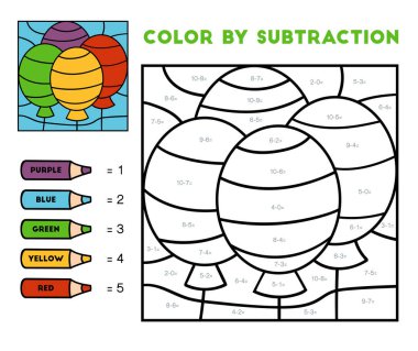 Çıkartma ile renk, çocuklar için eğitim oyunu, Parti balonları