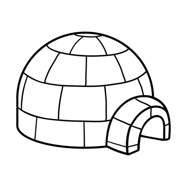 子供向けぬり絵 Igloo — ストックベクタ