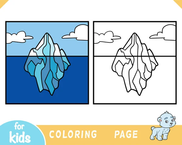 Libro Para Colorear Para Niños Fondo Iceberg — Archivo Imágenes Vectoriales