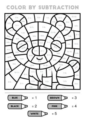 Çıkartma ile renk, çocuklar için eğitim oyunu, Ayı