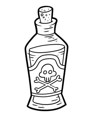 Çocuklar için boyama kitabı, şişedeki zehir.