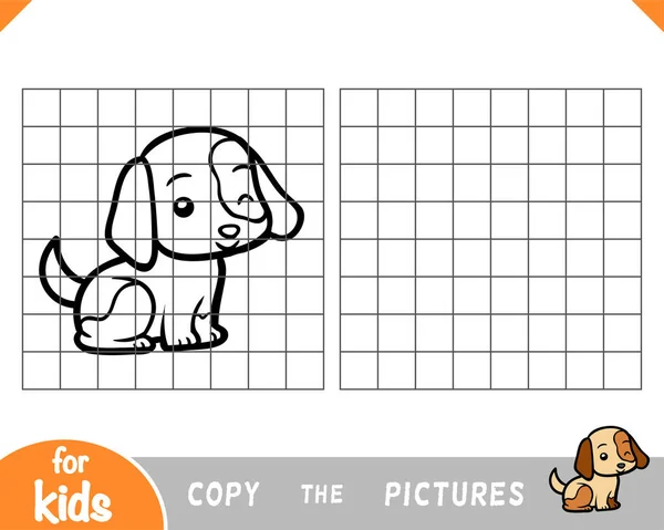 Kopiera Bilden Utbildning Spel För Barn Hund — Stock vektor