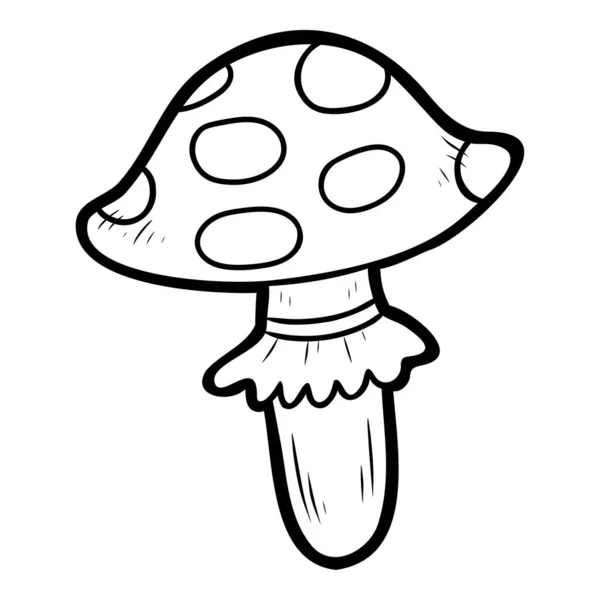 Målarbok För Barn Amanita Mushroom — Stock vektor
